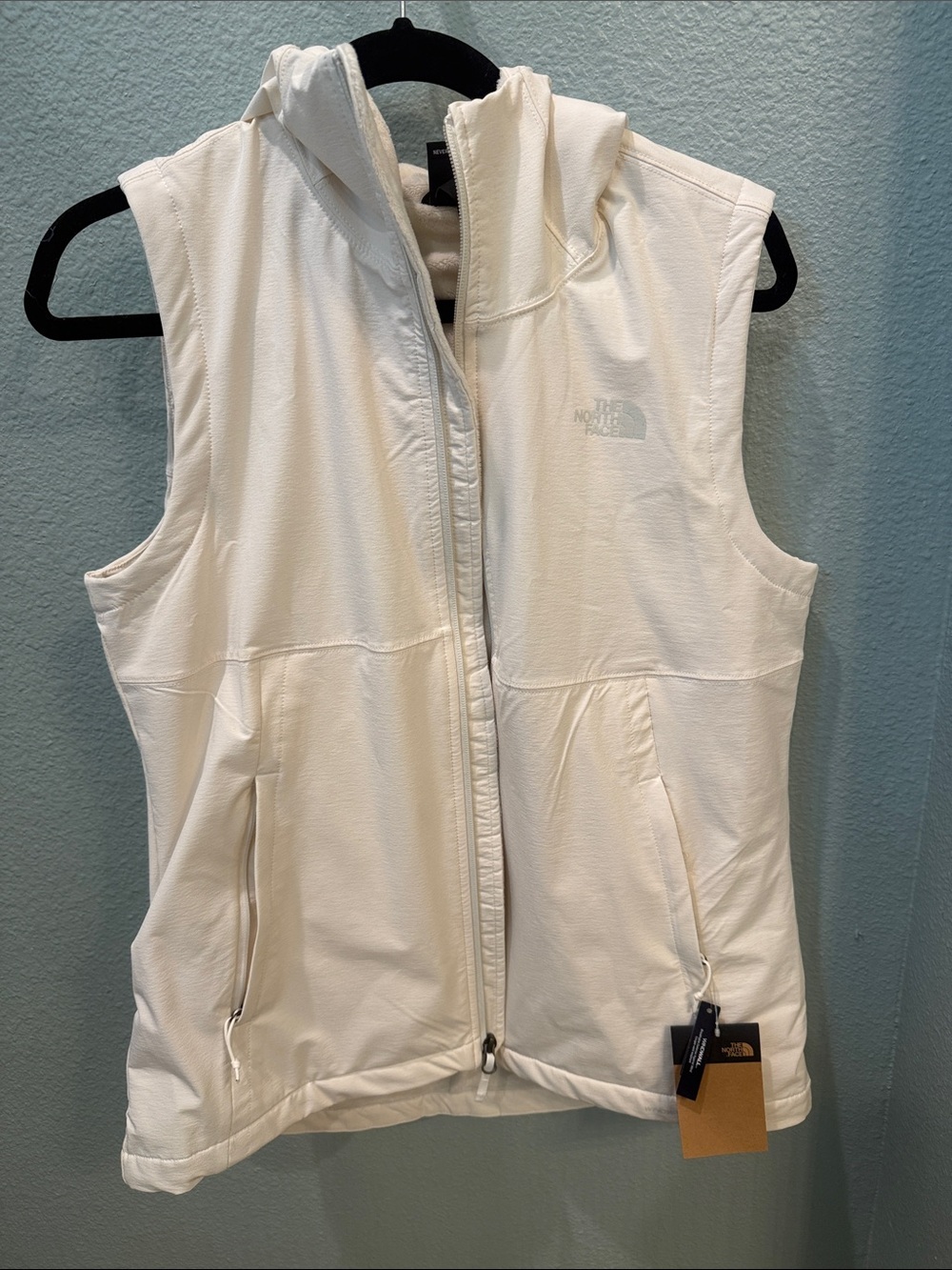 The North Face Women's Cream Hooded Vest NWT Large